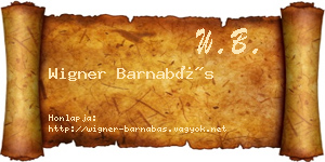 Wigner Barnabás névjegykártya