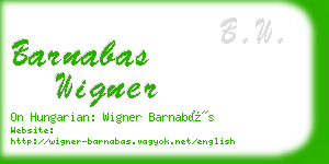barnabas wigner business card